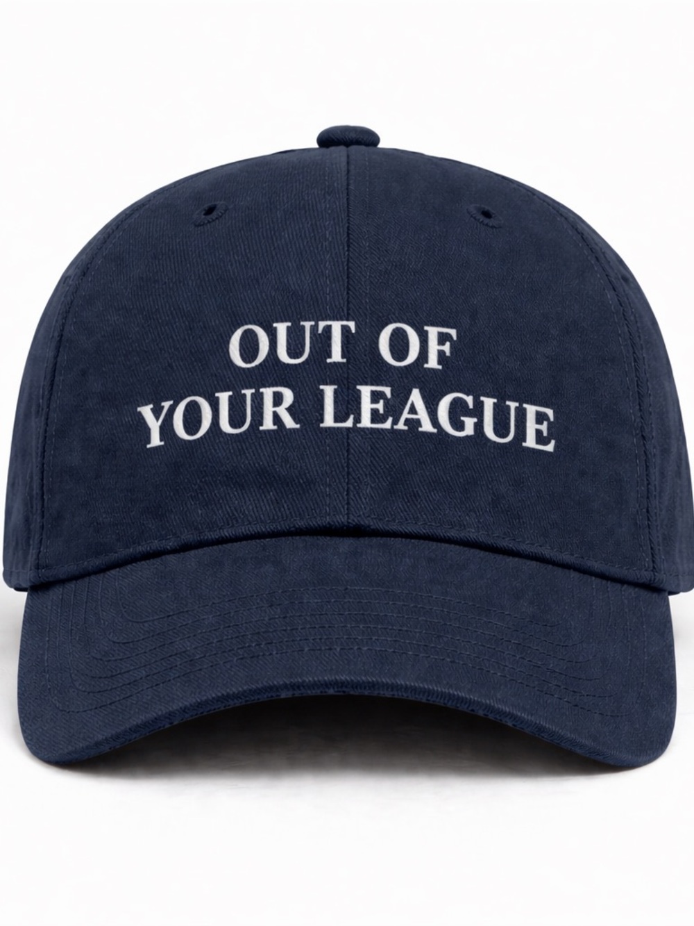 ⛳️ Out Of Your League Embroidered Baseball Cap Dad Hat Neutral Aesthetic Velcro